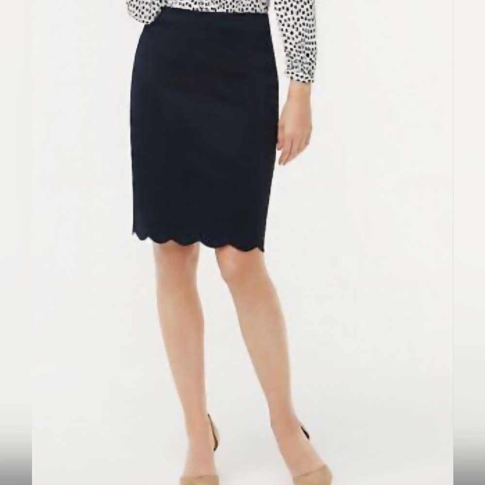 J. Crew Scalloped Hem Pencil Skirt